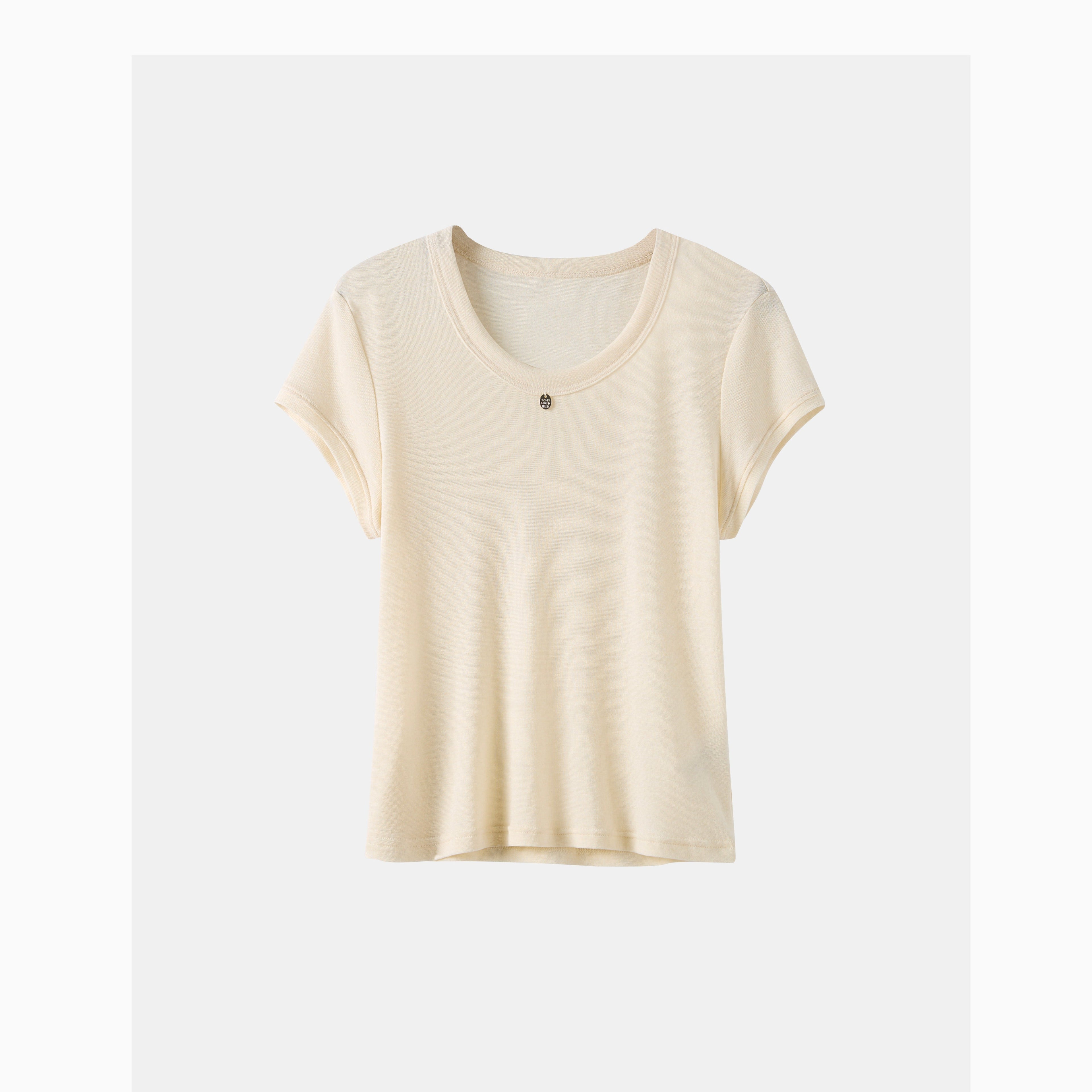 Tencel-Wool Slim Short-Sleeve Top_BDHL8335