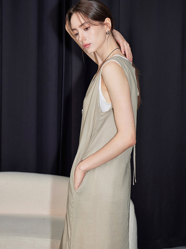 U-Neck Sleeveless Dress Set_BDHL7599