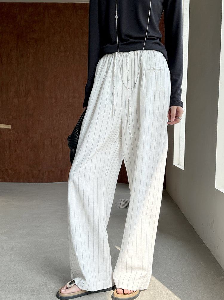 Striped Loose Wide Pants_BDHL6213