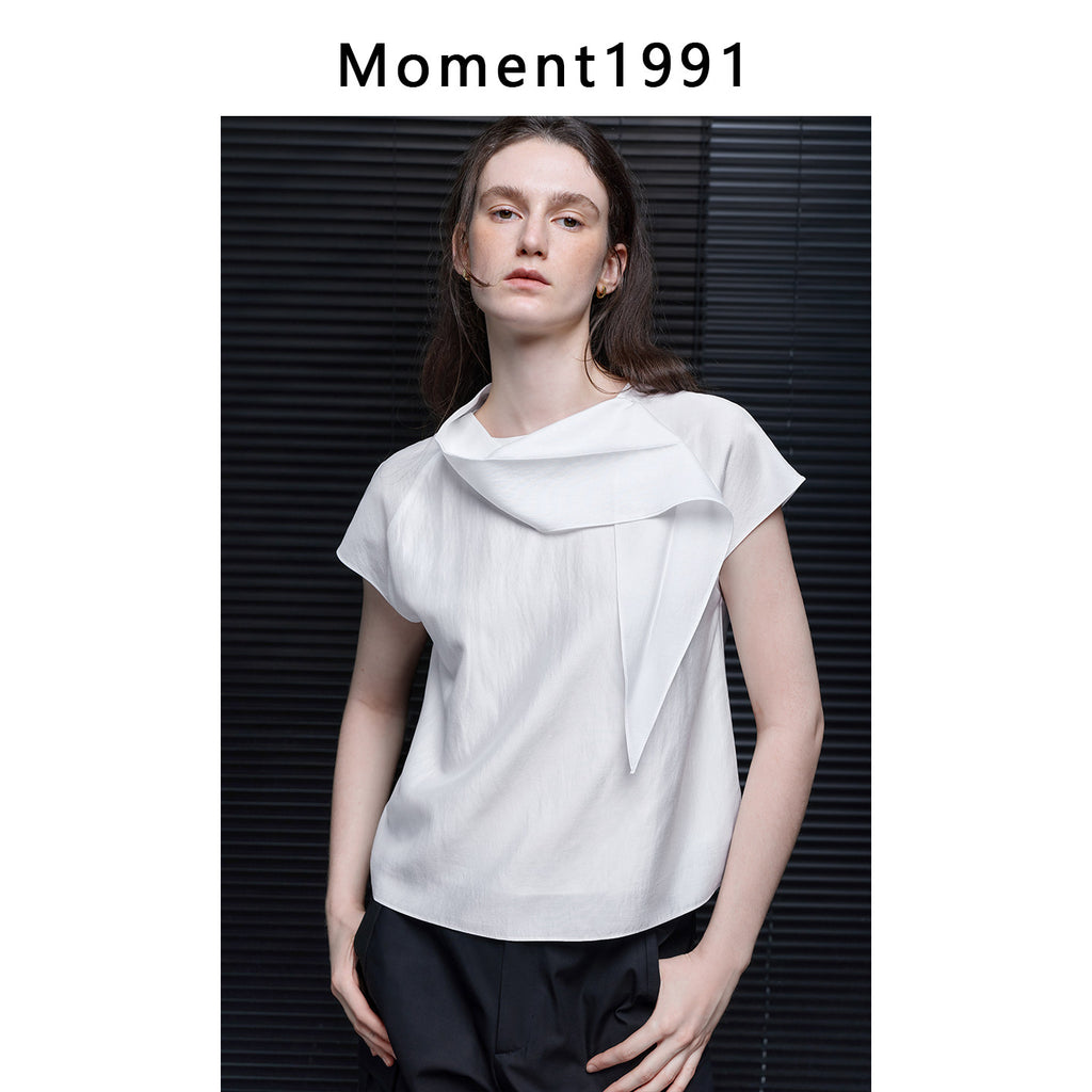 Asymmetric Collar Modal Blend Tee_BDHL8356