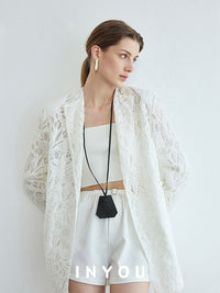 Lace Sheer Lapel Jacket_BDHL6147