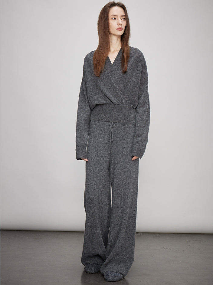 V-Neck Knit Tops Or Elasticated Waist Pants_BDHL7990