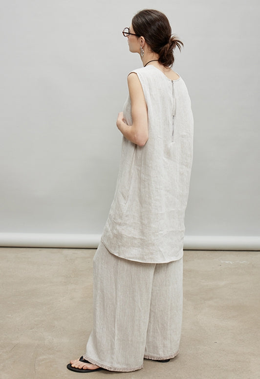 Loose Sleeveless Vest Or Wide Pants_BDHL7190