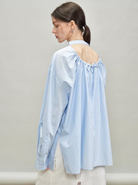 Back Drawstring Pleated Tops_BDHL7335