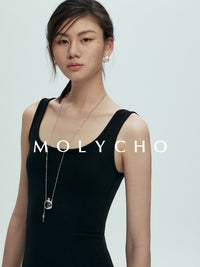 Square Neck Sleeveless Dress_BDHL7397