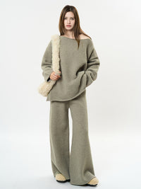 Fluffy Wide-Leg Knit Pants_BDHL6893