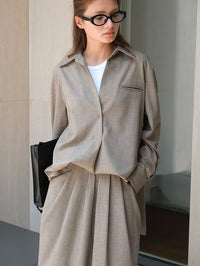 Simple Lapel Pullover Shirt_BDHL6522