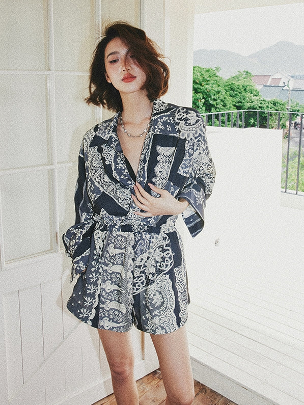 Loose-Fitting Shirt Jumpsuit Shorts_BDHL7538