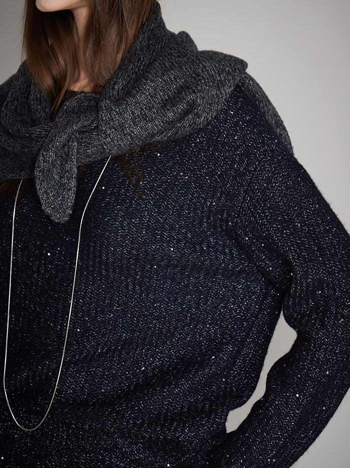 Round-Neck Knit Top Or A-Line Knit Skirt_BDHL7993