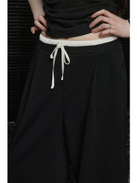 Black Wide High Waist Loose-fitting Pants_BDHL5899 