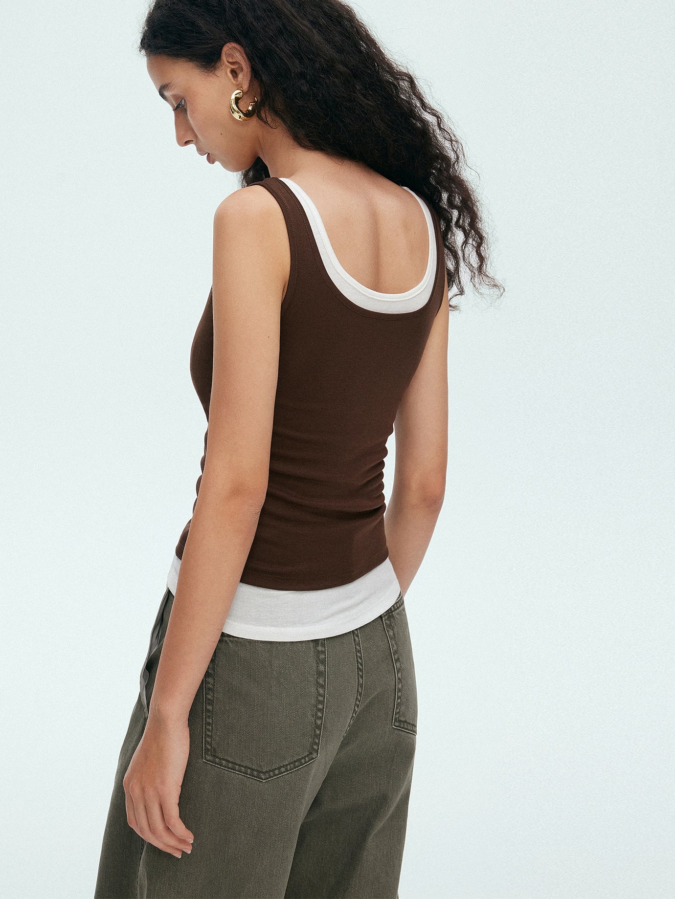Henry Neck Tank Top Or White Tank Top_BDHL7515