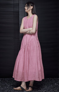 Ramie Relaxed Pink Dress_BDHL5909