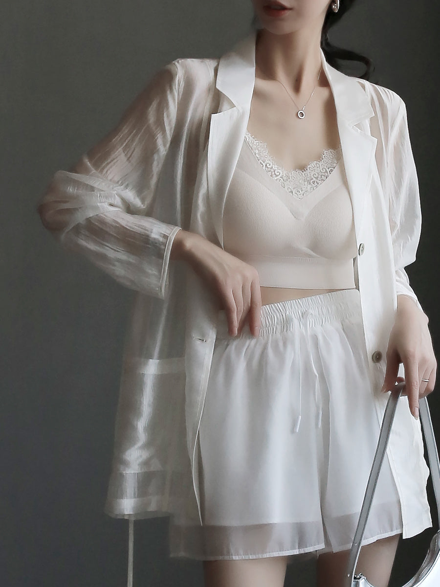 Sheer Jacket Slim Shirt_BDHL7636