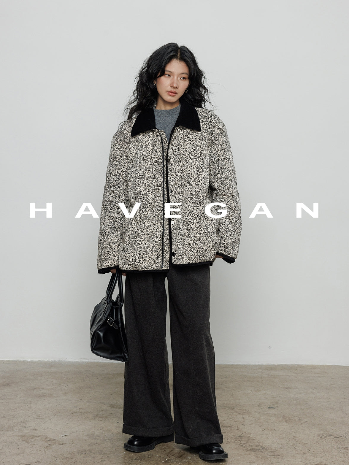 翻領花卉羽絨衣_BDHL7887