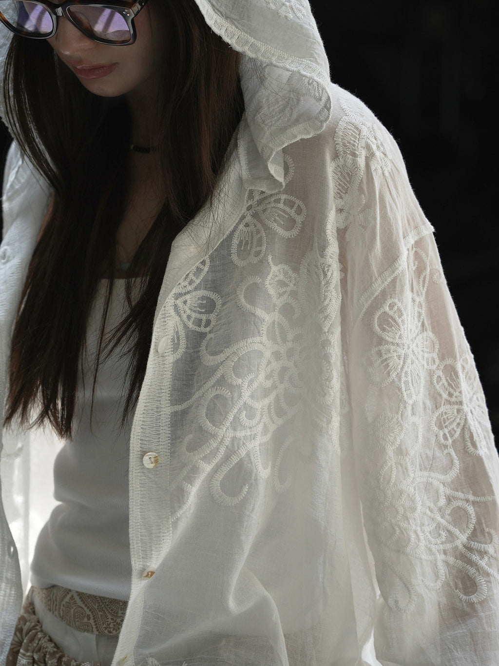 Racing Jacquard Sheer Hoodie_BDHL7628