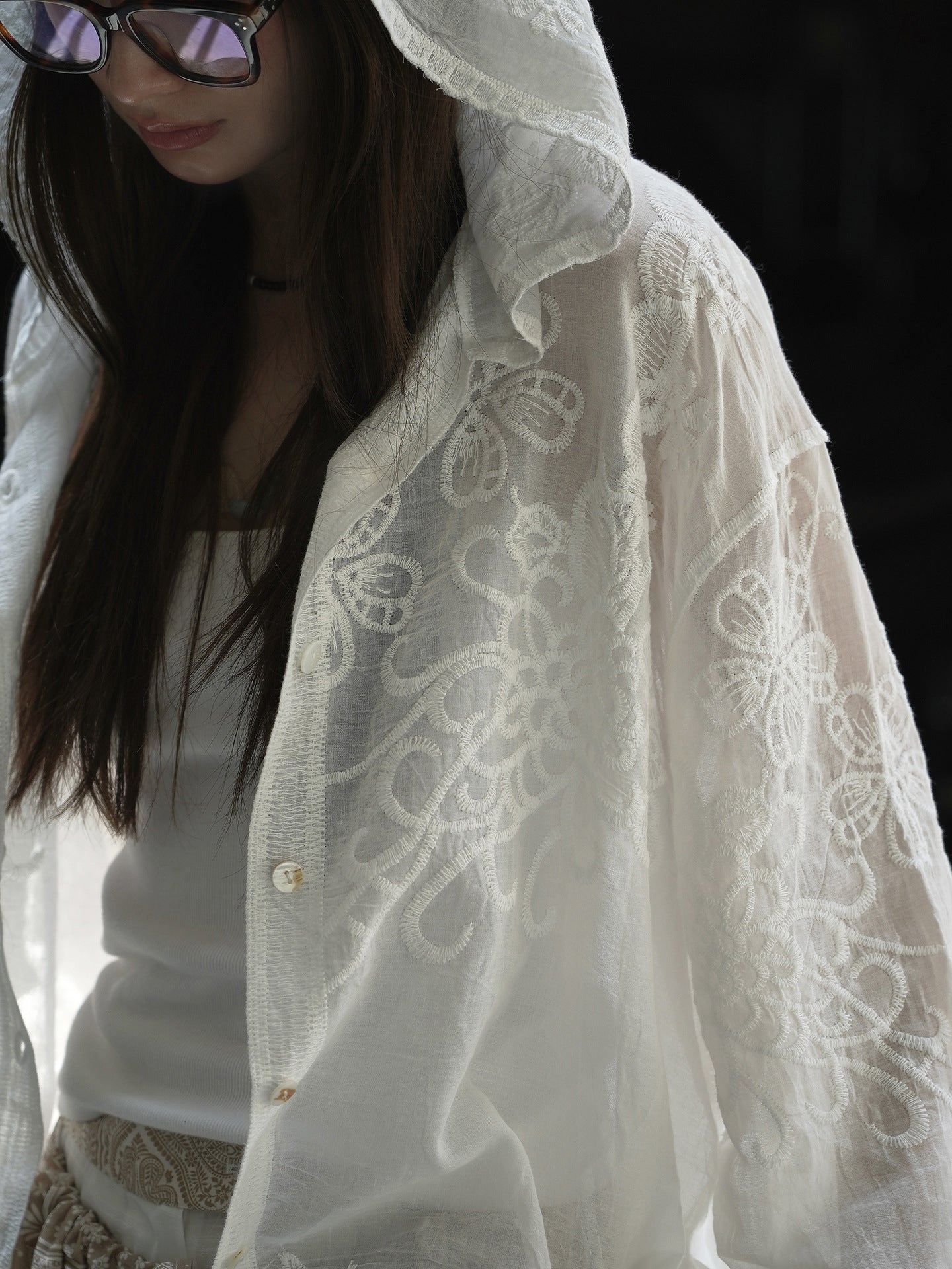 Racing Jacquard Sheer Hoodie_BDHL7628