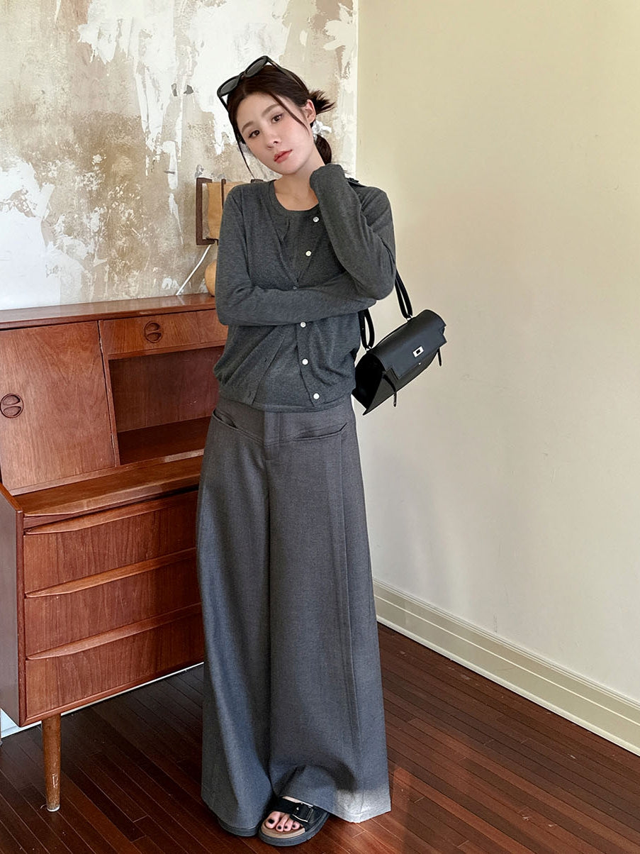 Pleated Drape Mop Pants_BDHL7129