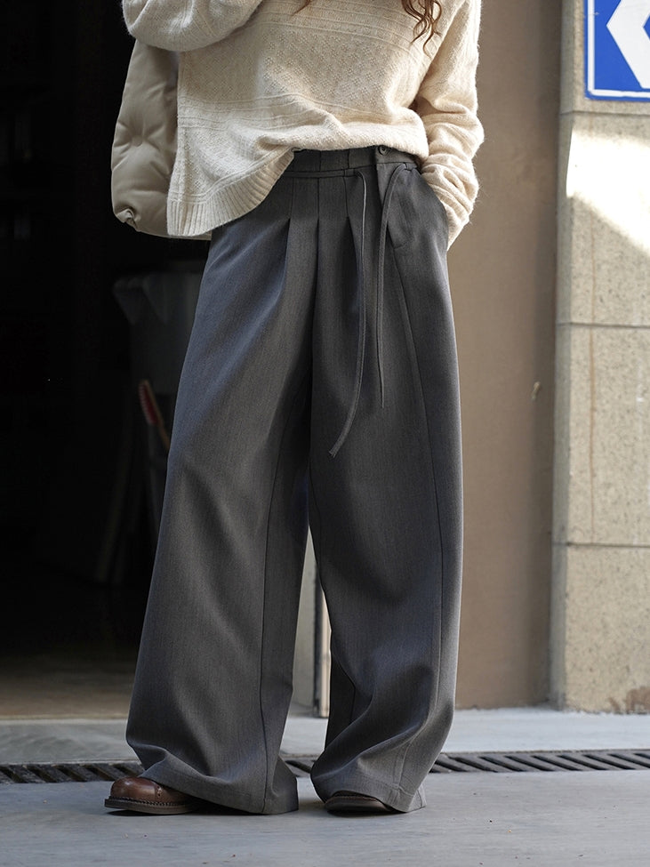 Pleated Side-Drape Pants_BDHL7773