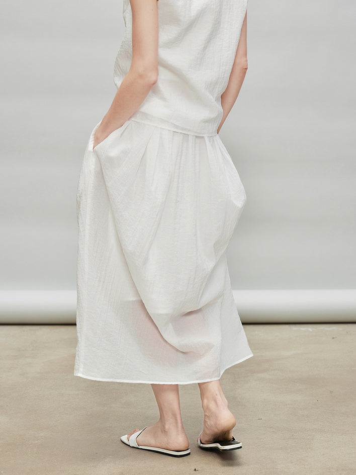 Ribbon Tie Sleeveless Tops Or Bud Skirt_BDHL7331