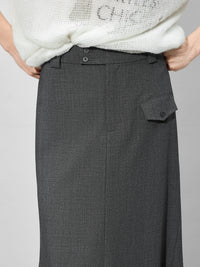 Fishtail Gray Long Skirt_BDHL7007