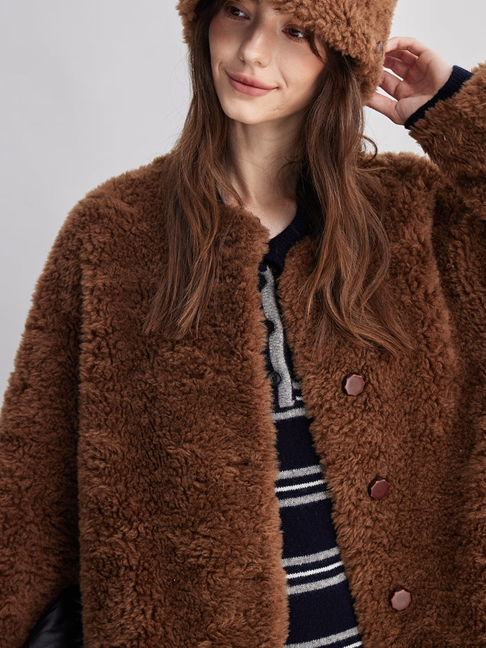 Fluffy Collarless Coat_BDHL7940