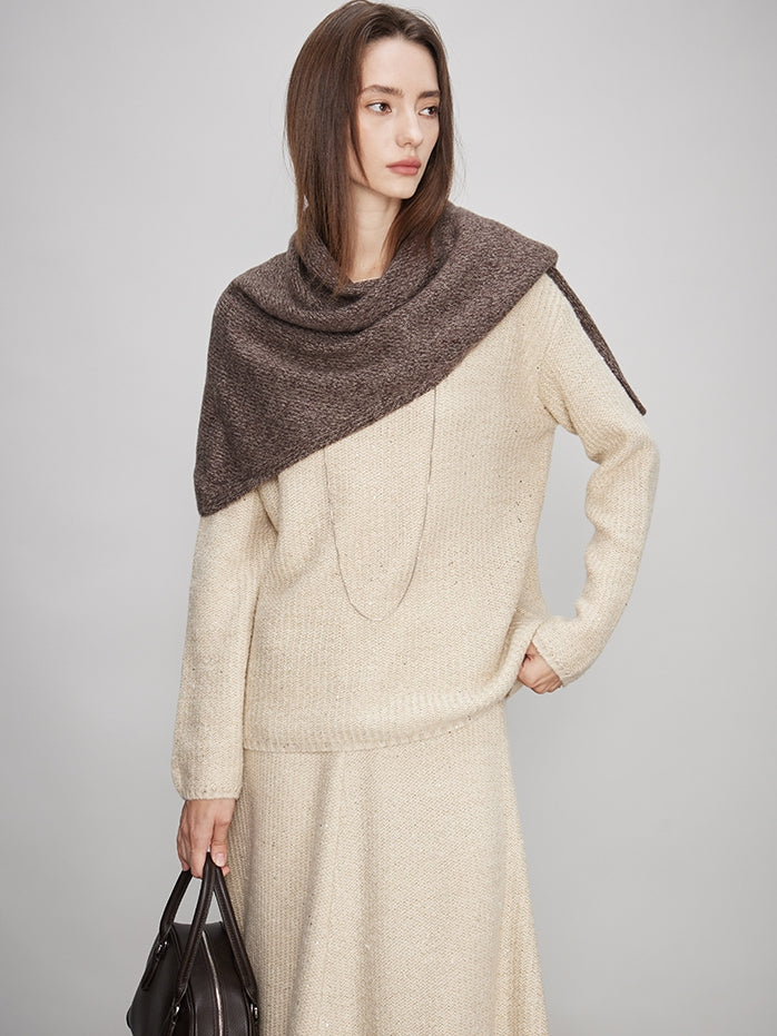 Round-Neck Knit Top Or A-Line Knit Skirt_BDHL7993