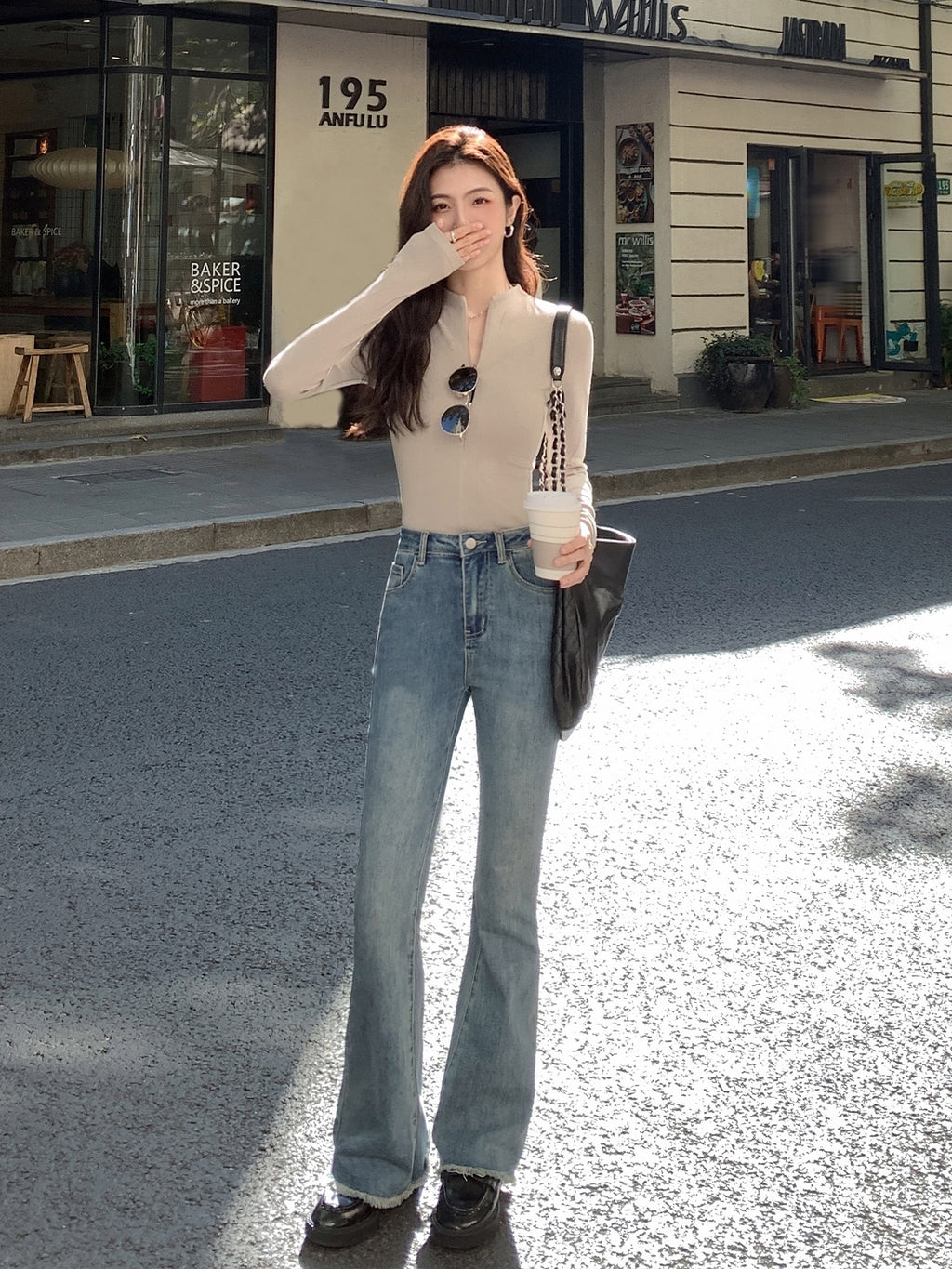 Half-Open Collar Knit Tops_BDHL8027