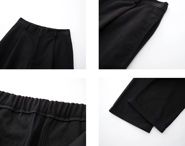 Black Loose Silhouette Pants_BDHL6526