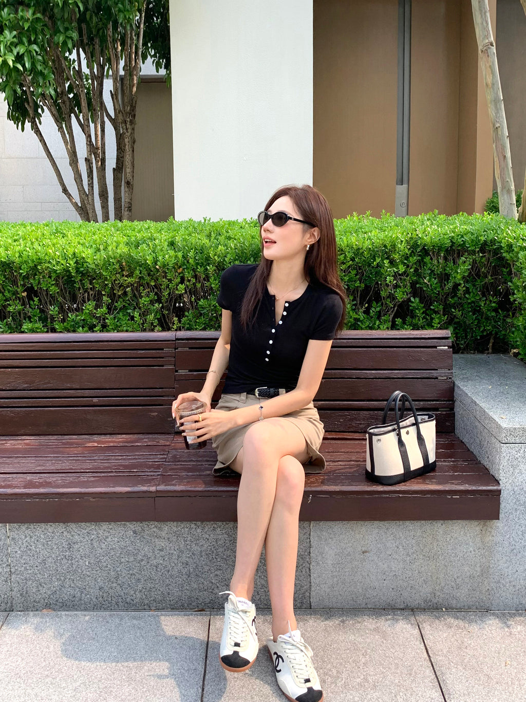 Tencel Henley Slim Short-Sleeve Top_BDHL8336