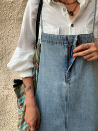 Denim French Style Long Sundress_BDHL5990