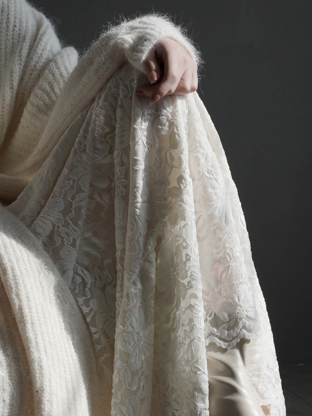 Embroidered Lace Skirt_BDHL8162