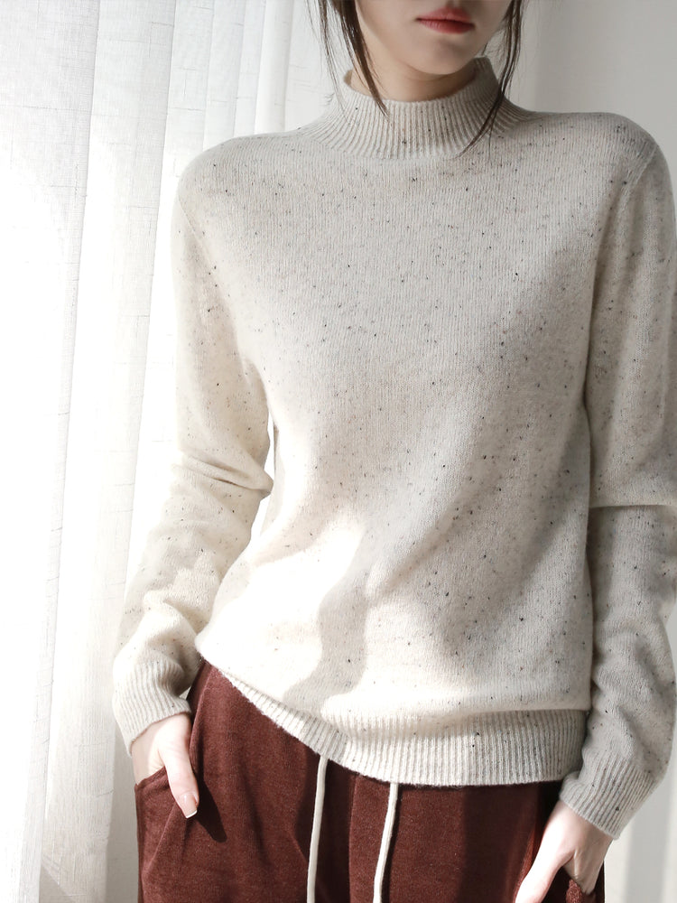 Polka-Dot Half-Turtleneck Knit_BDHL6876