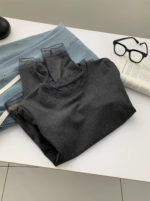 Mesh Round Neck Tops_BDHL8013