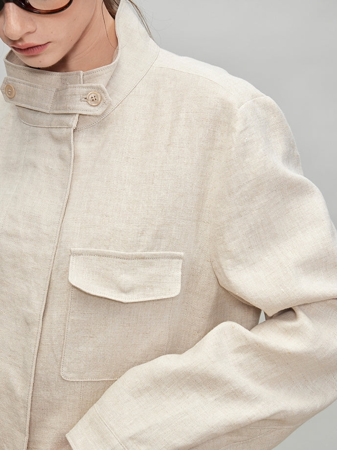 Stand-Up Collar Shirt Jacket_BDHL7278