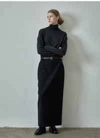 High Waist Straight Long Skirt_BDHL6484