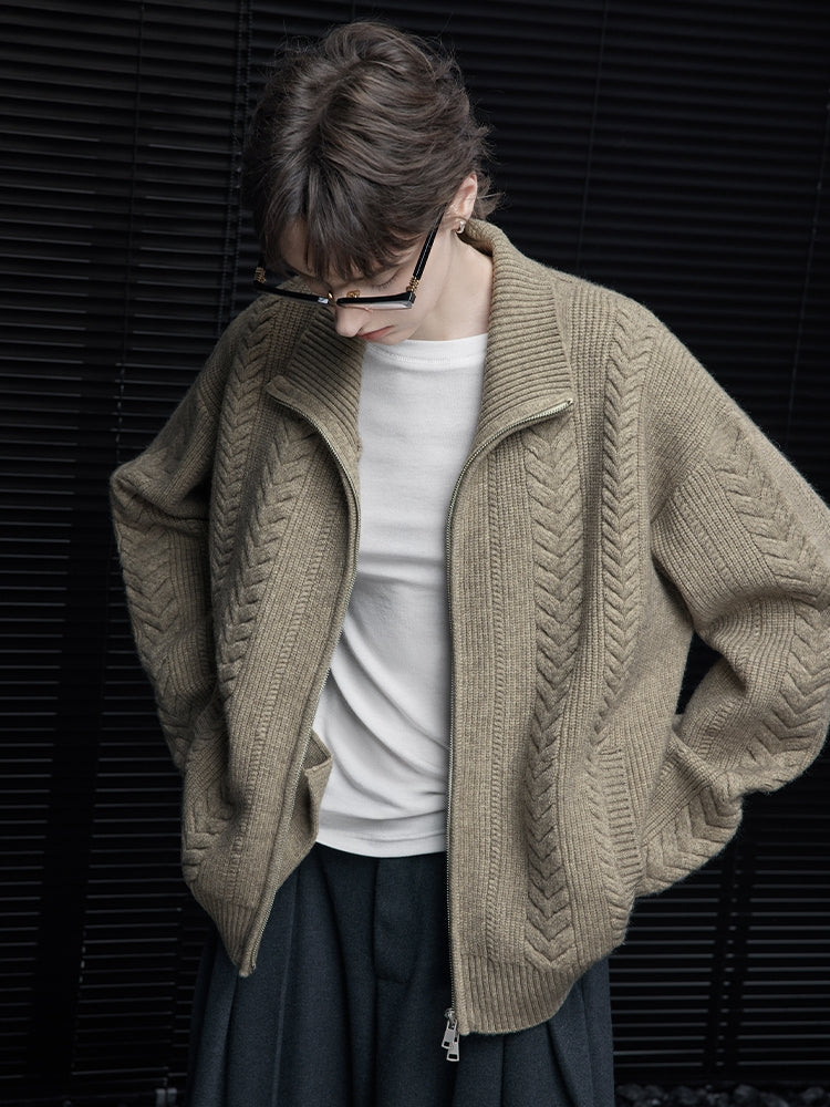 Double-Zip Knit Cardigan_BDHL7878