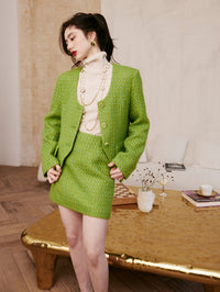 Green Tweed Jacket Or Skirt_BDHL6842