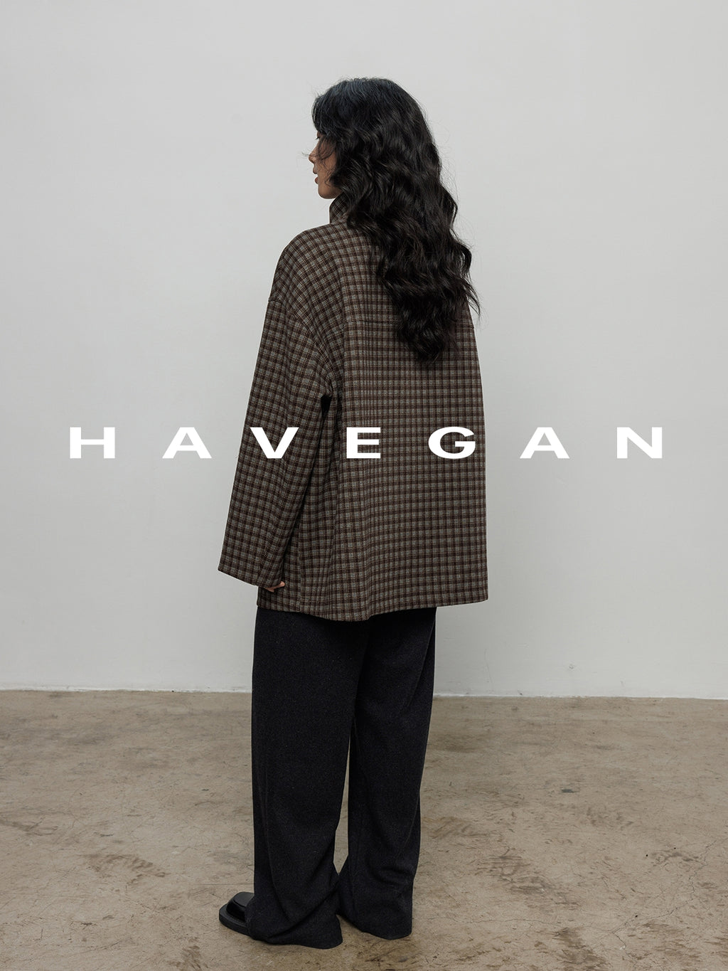 立領格紋上衣_BDHL7961