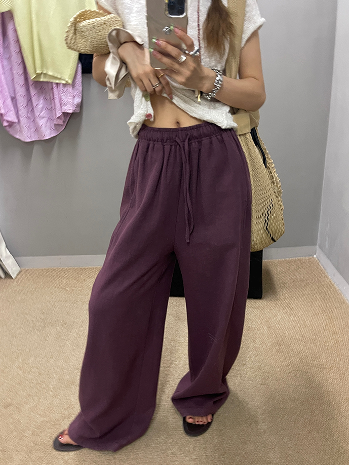 Elasticated Waist Wide Pants_BDHL7546