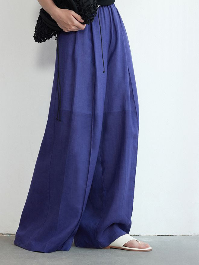 High Waist Draped Mop Pants_BDHL6150