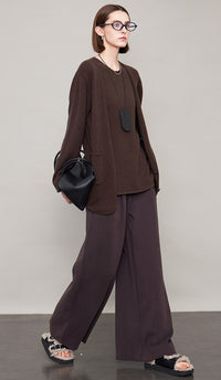 Velvet Thick Wide Draped Pants_BDHL6609