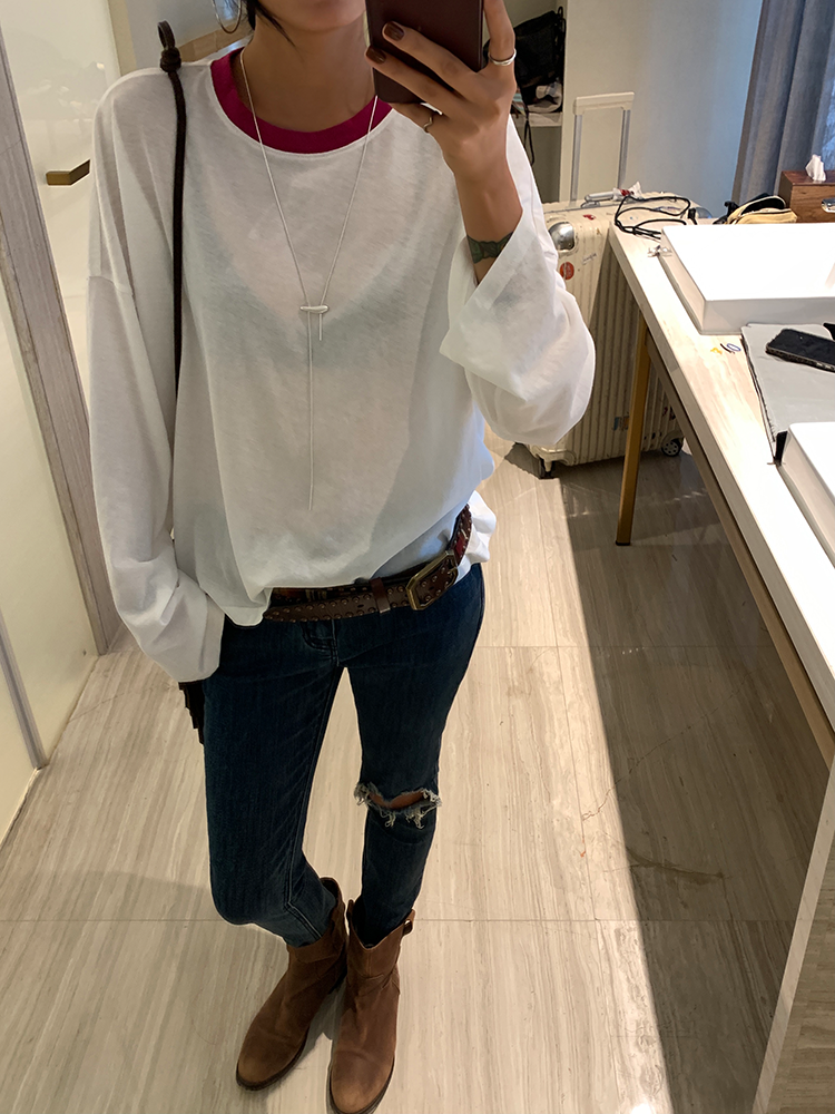 Loose Slim Long Sleeve T-Shirt_BDHL6418