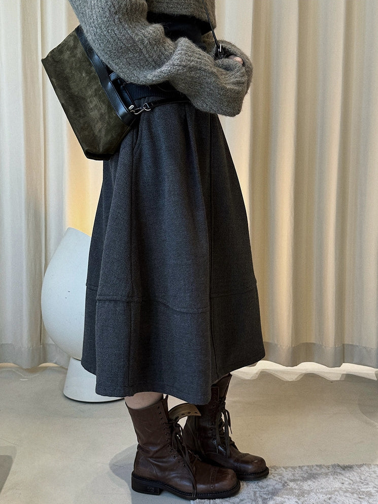 Patchwork A-Line Midi Skirt_BDHL8153