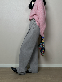 Button-Tuck Wide Sweatpants_BDHL6849