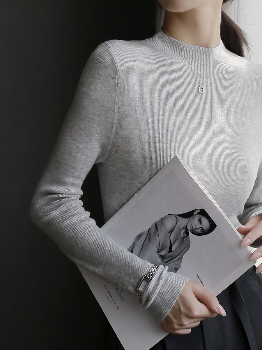 Half-High Neck Slim Tops_BDHL7916