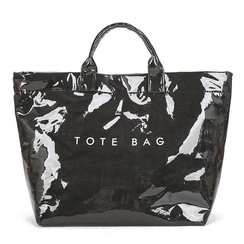 Retro Waterproof Patent Tote Bag_BDHL8200