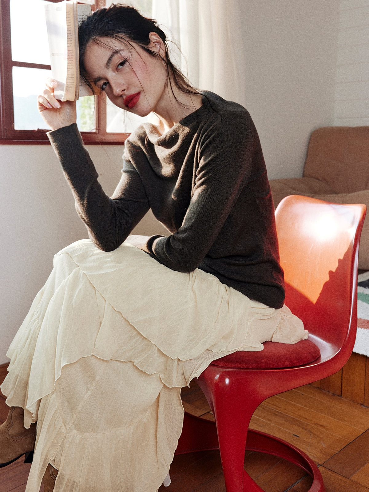 Asymmetrical Tulle Skirt_BDHL7999