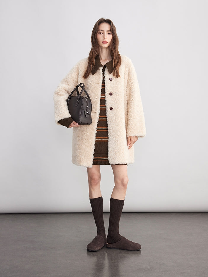 Fluffy Collarless Coat_BDHL7940