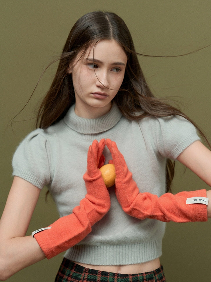 Bubble-Sleeve Turtleneck Knit_BDHL8159