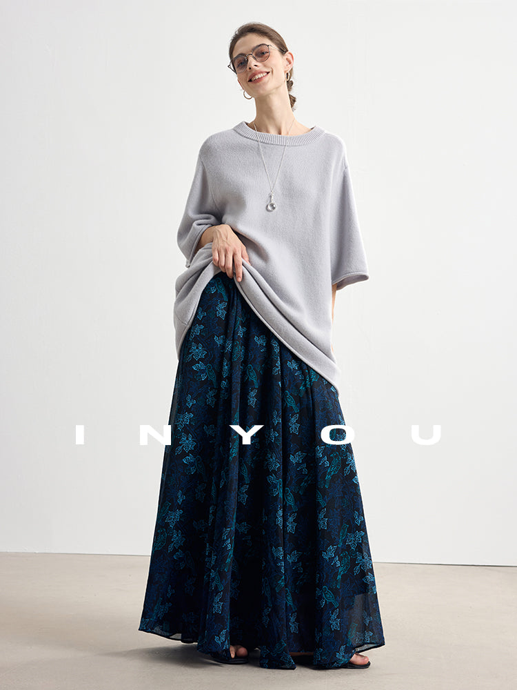 Print Design Loose-Fit Maxi Skirt_BDHL7750